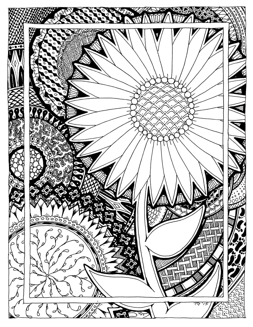 Zen Flower Line Art by MajorTommy