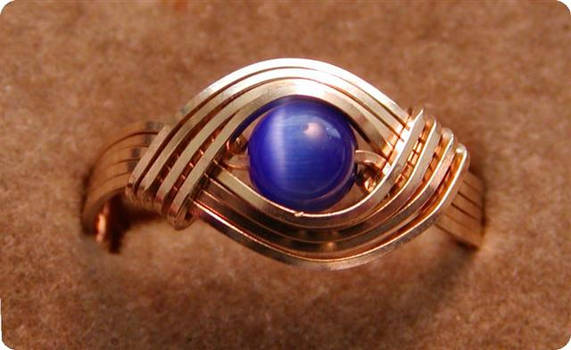 Blue Fiber Optic Eye Ring