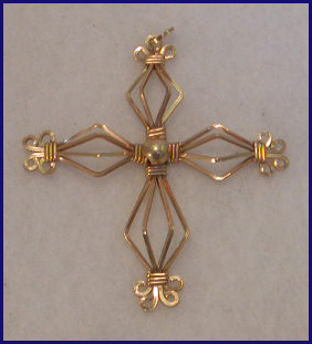 Small Fancy Cross - Gold