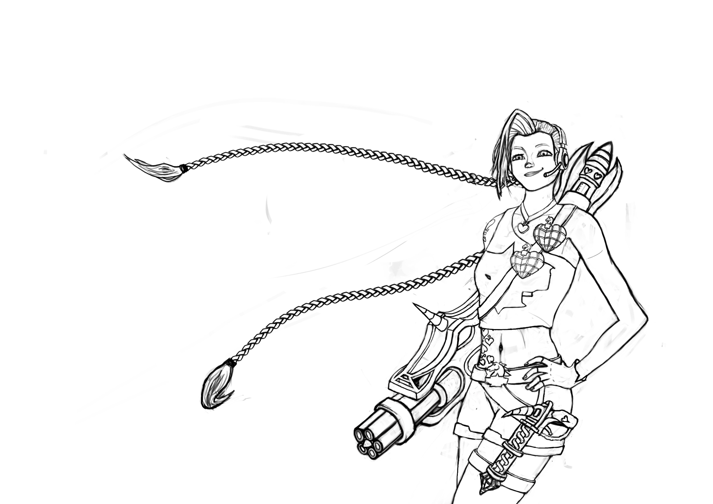 Jinx Lineart WIP by GatoninjaArt on DeviantArt