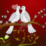 Love Birds Red Background V2