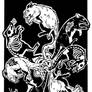 Rat King - linocut print design