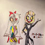 Charlie and Vaggie dress as Jack and Sally