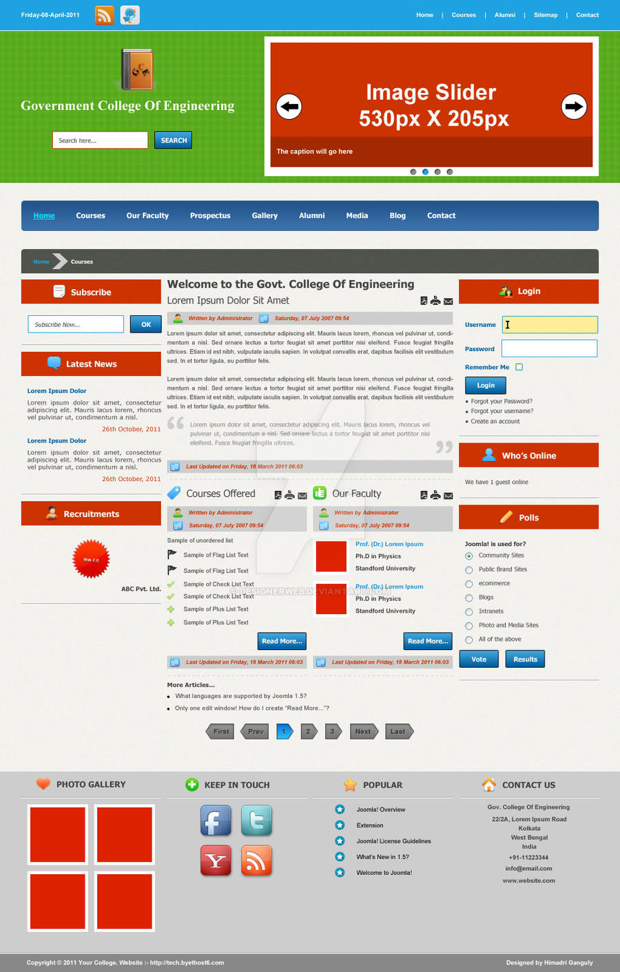 College Template for Joomla