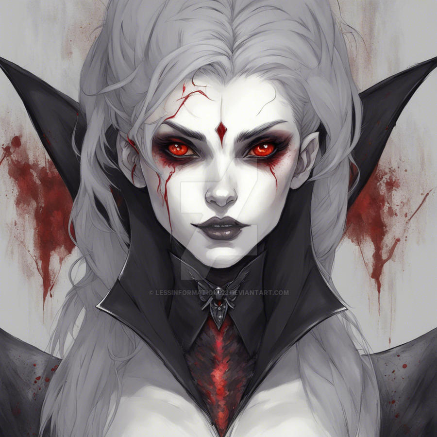 Vampire Less Gore Vampire black fur red eyes accurate anatomy anthro by ...