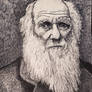 Charles Darwin Stippled Portrait