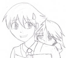 Mizore Hugging Tsukune