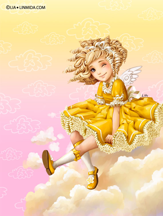 Girl on clouds