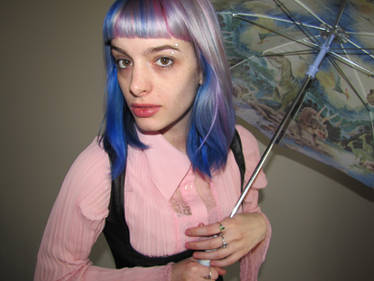 Blue Hair and A Dinosaur Umbrella 07