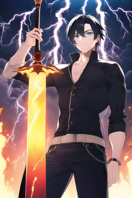 Lightning anime sword guy  Poster for Sale by Crazyfitzartz