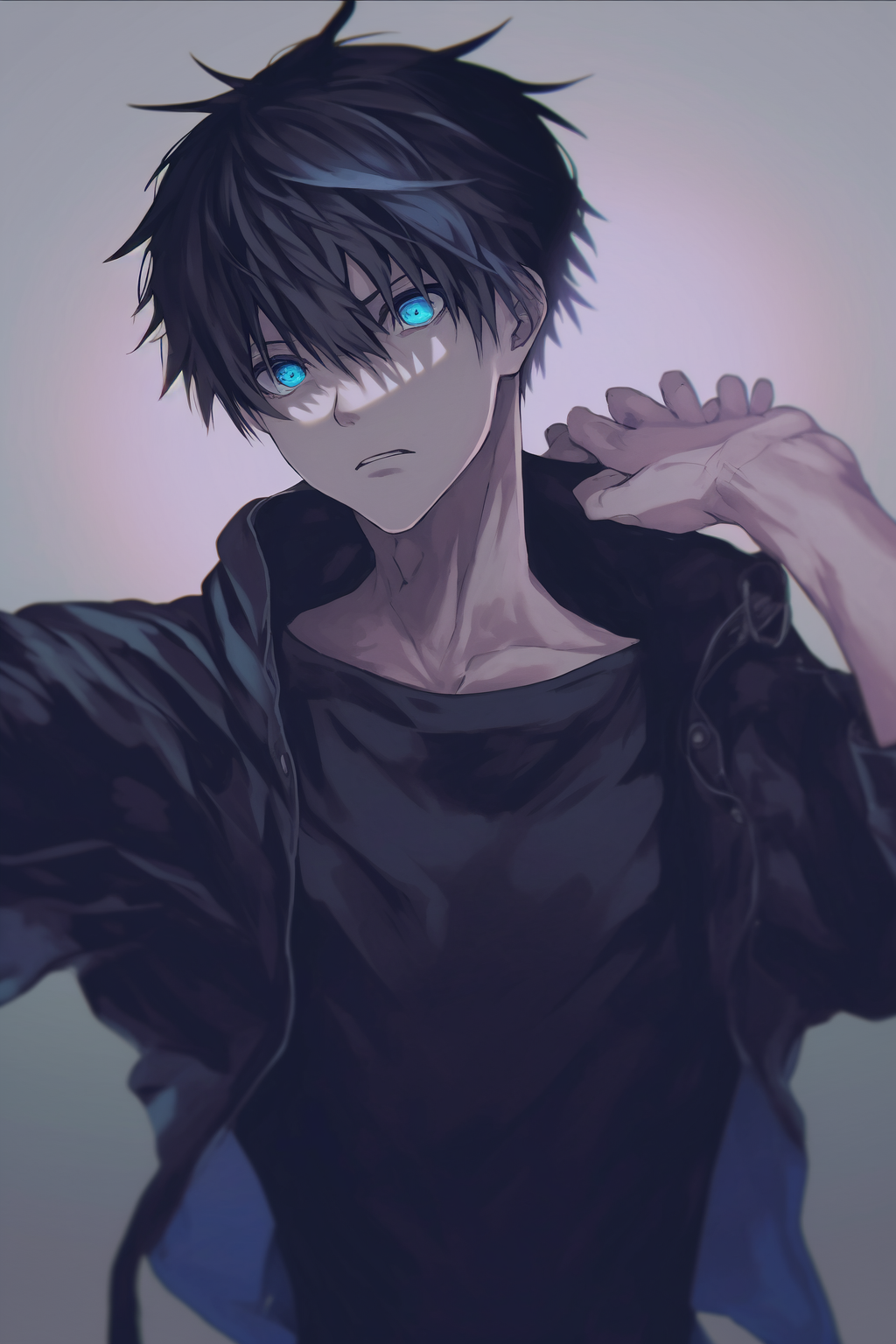 Anime boy pfp (Blue) Art by HRPlusDesign on DeviantArt