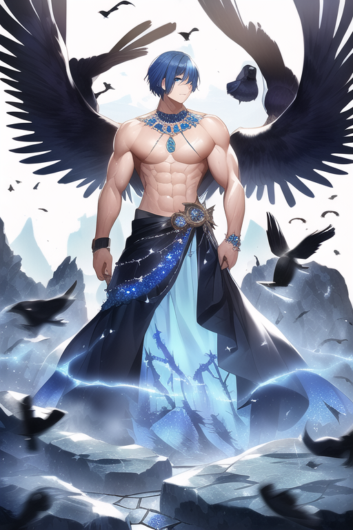 Muscular Sano Blue Hair and Wings by NWAwalrus on DeviantArt