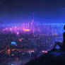 Sano Looking Over Cyberpunk City 4
