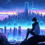 Sano Looking Over Cyberpunk City 6