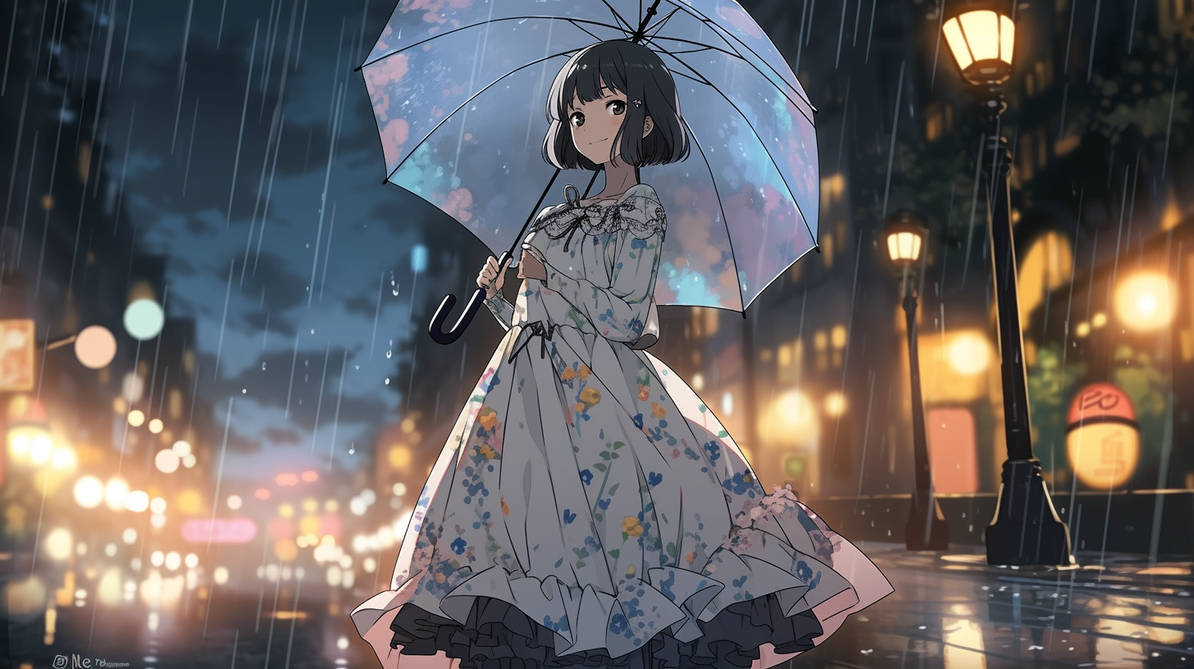 Premium AI Image  Cute Anime Girl HD 8K wallpaper background