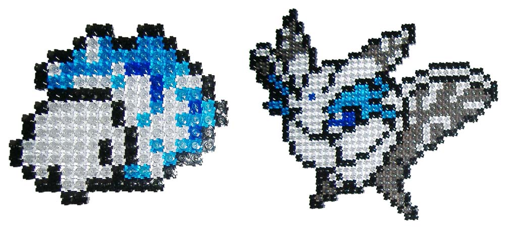 Pokemon Black and White Starter Perlers by jrfromdallas on DeviantArt