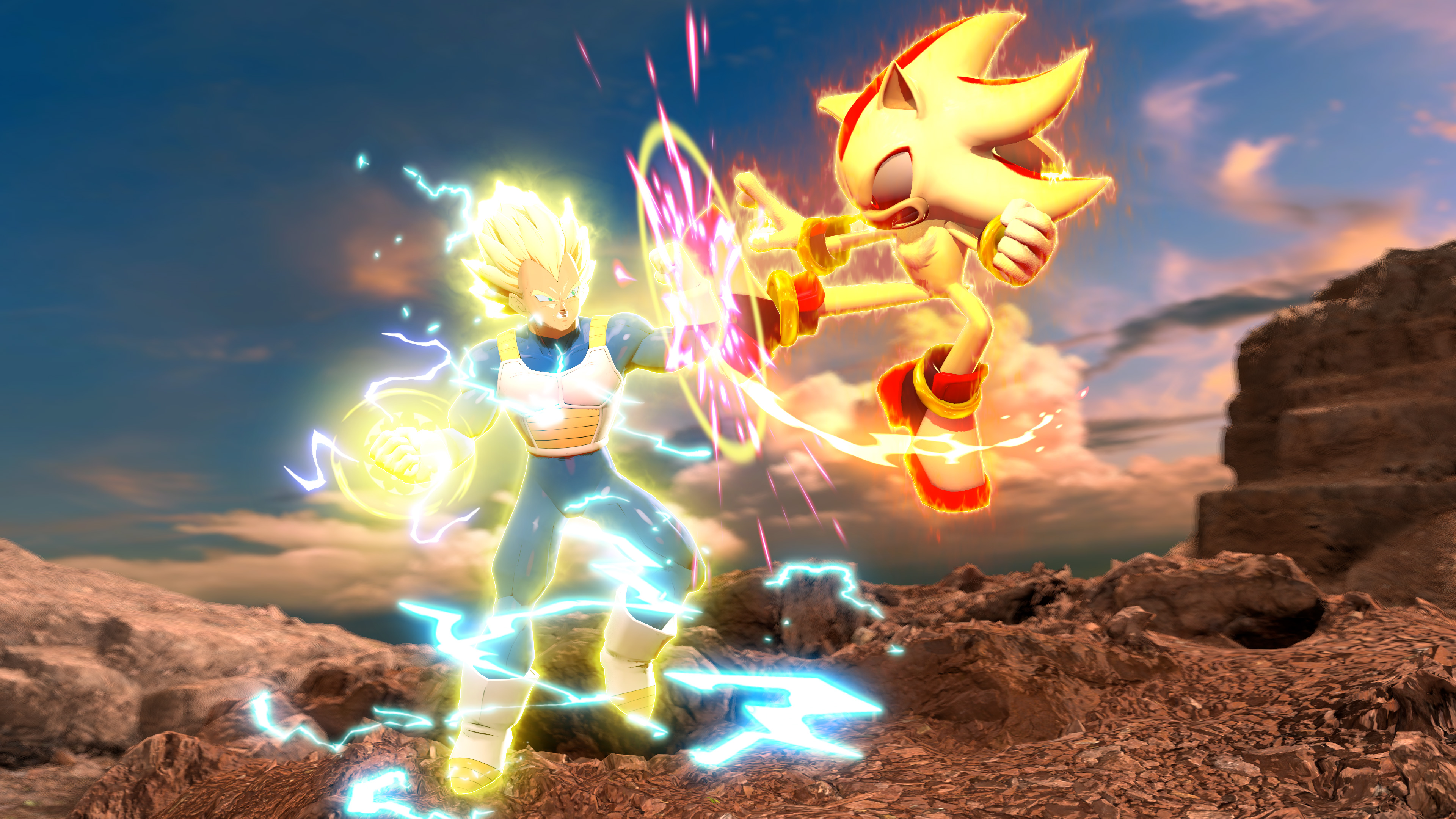 Parody of Super Smash Bros: Vegeta SSJ3 X Super Sonic