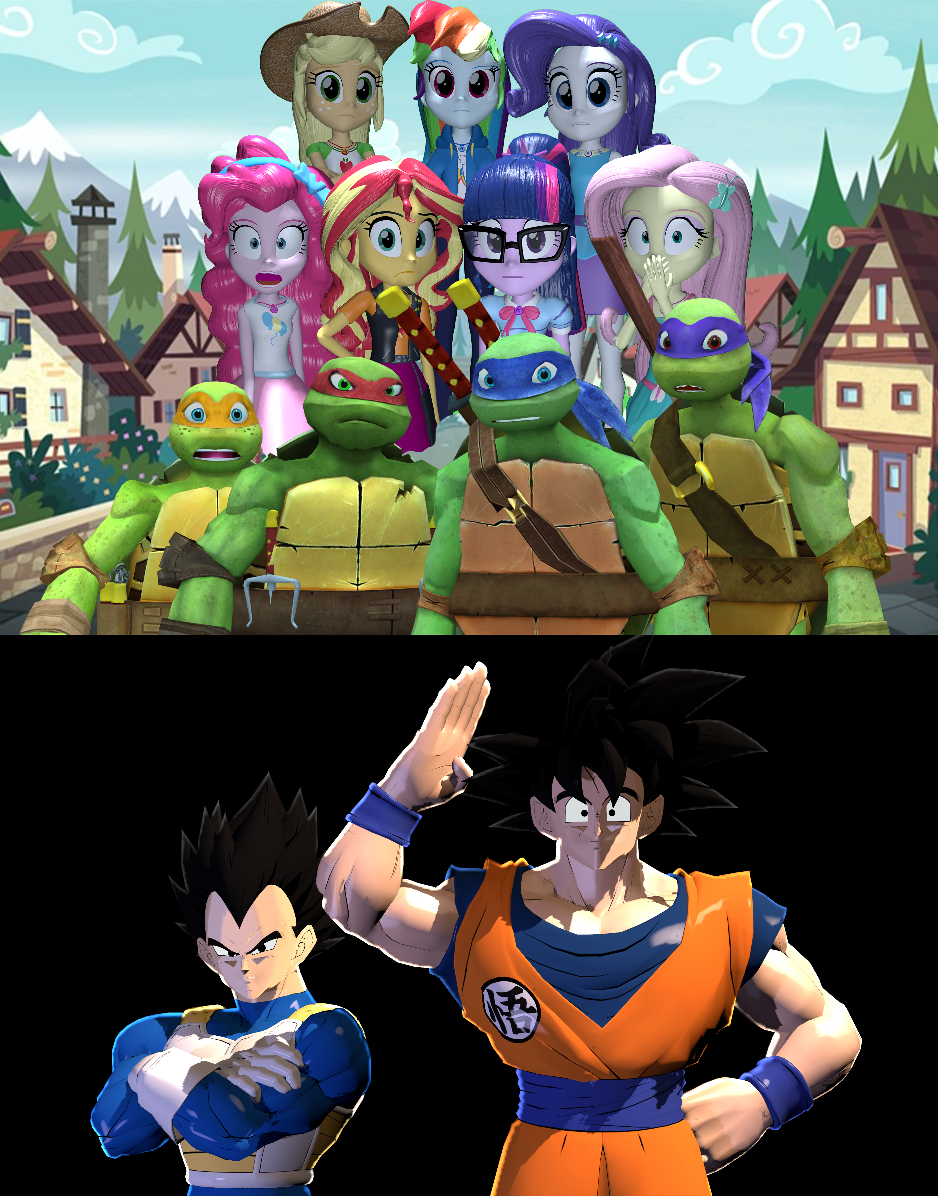 The Equestria Ninja Girls Meets Goku And Vegeta by AngryGermanKidoble on  DeviantArt