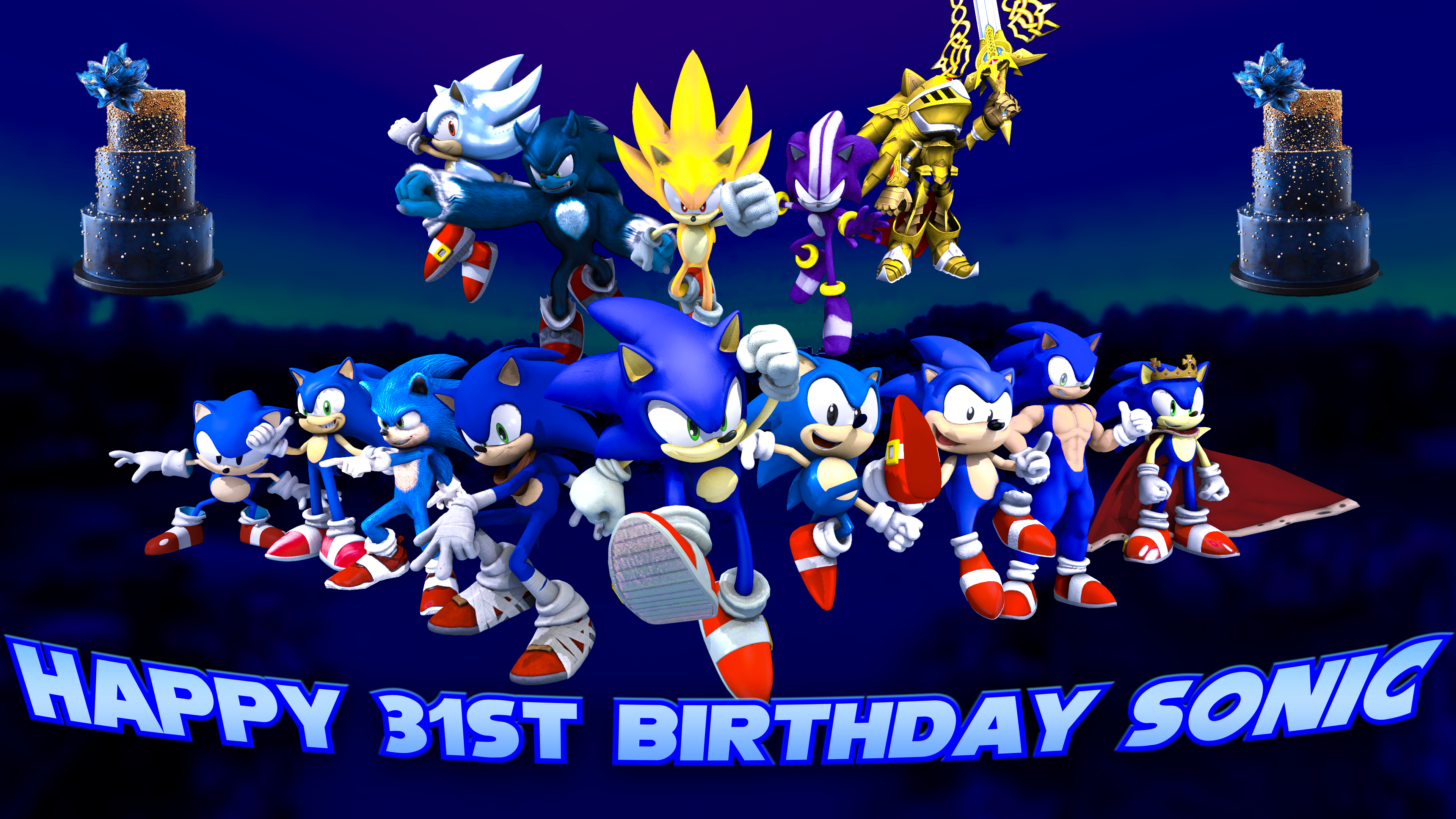Sonic Over Chrome Dino (Birthday Mode) by TattleangusMLG on DeviantArt