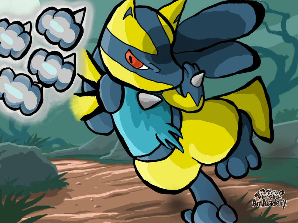 Pokemon Art Academy Shiny Lucario Bullet Punch by mars714 on