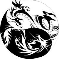 dragon yin yang tribal tattoo