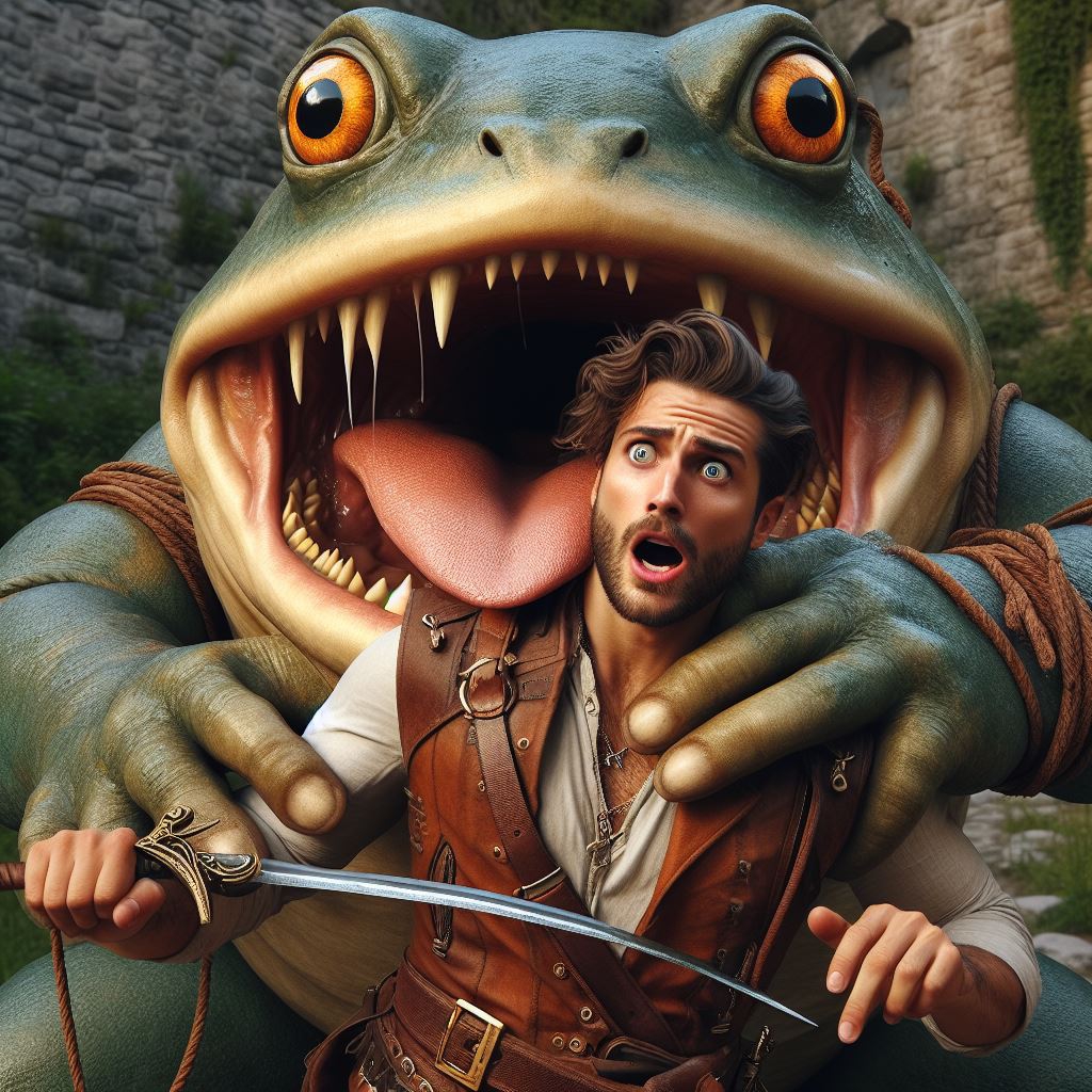 Offensive Toad A humanoid toad devours a helpless swordsman 10 by shalnarky12 on ...