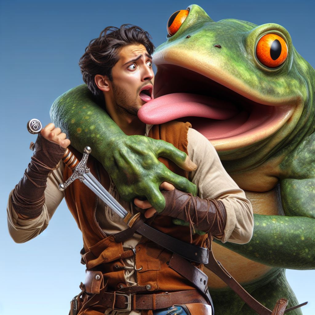 A humanoid toad devours a helpless swordsman 14 by shalnarky12 on ...