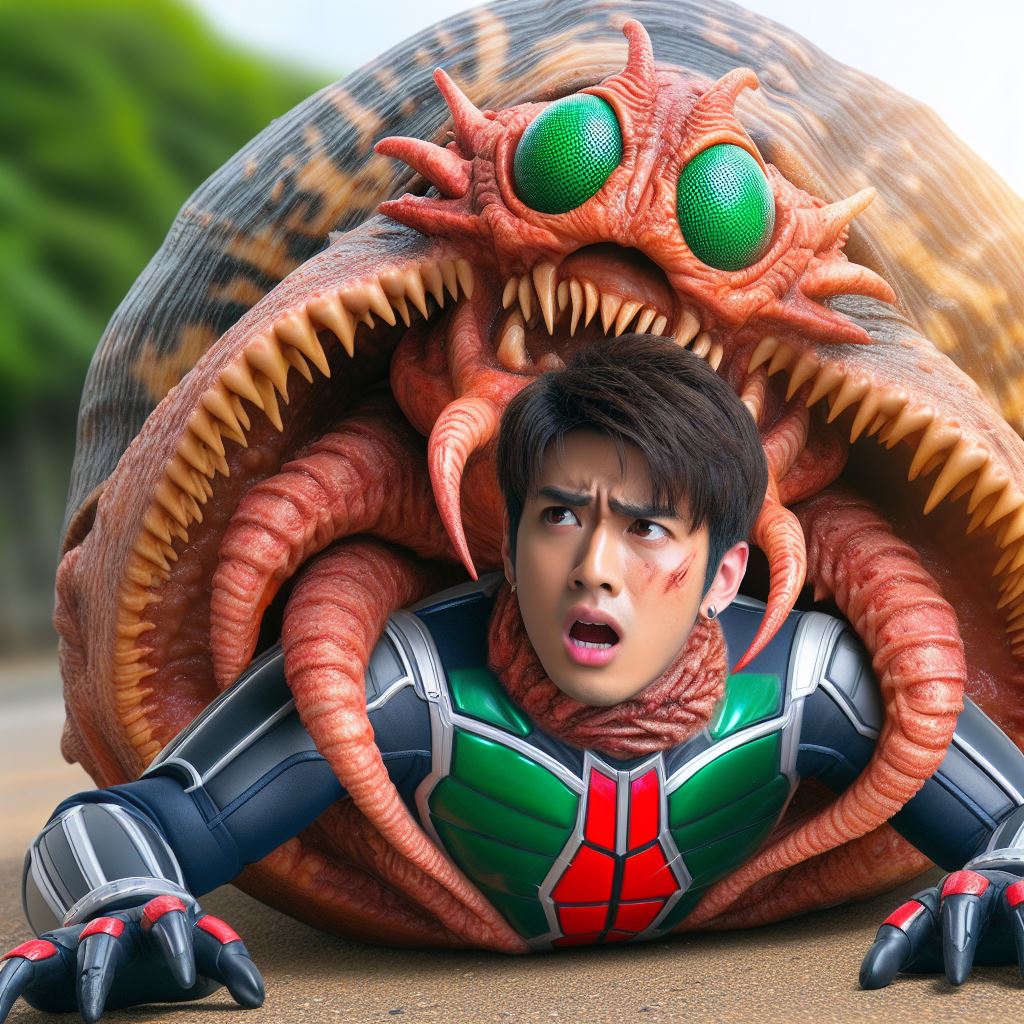 Masked Rider Monster Kamen Rider Engulfed by a Shell Monster 1 by shalnarky12 on DeviantArt
