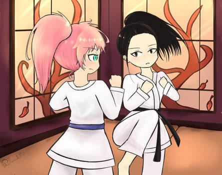 Aelita and Yumi karate training 5