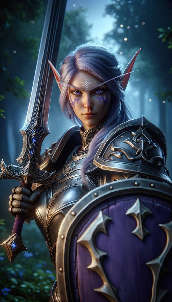 Night Elf Female Warrior - warcraft by andypandywolf on DeviantArt