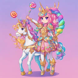 Unicorn Lollipop Rainbow Princess Armor