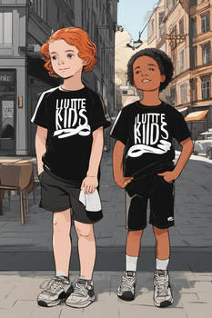 The children are wearing black t-shirts with Lutte