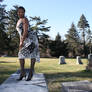 Black Print Dress at Cemetery 3