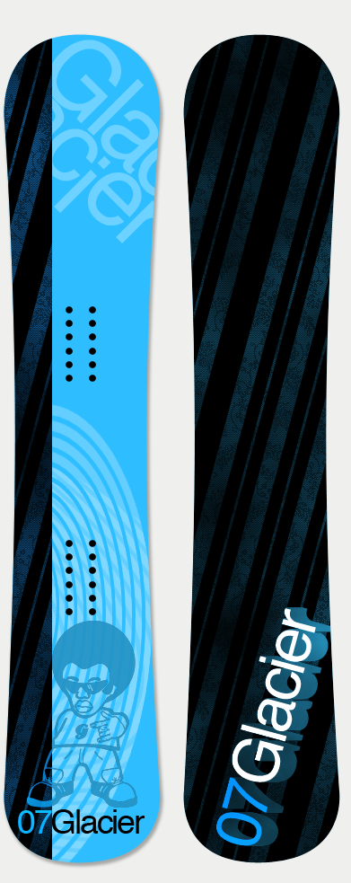 blue glacier snowboard desing