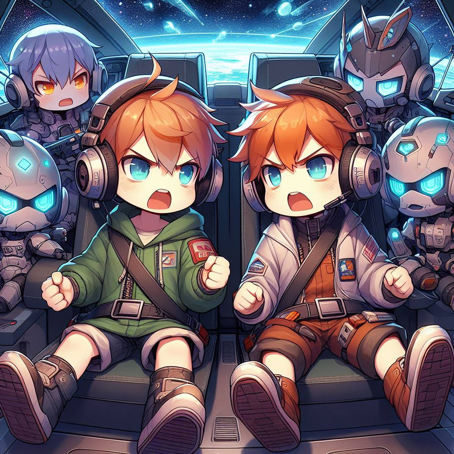 Two Chibi Talking Chibi Twins arguing in Backseat by Beophel on DeviantArt