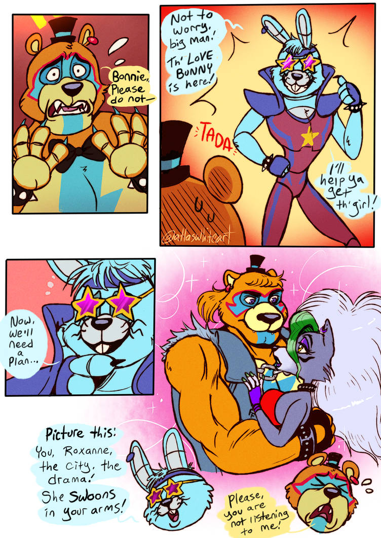 atlas*white 🐺🐻 on X: Glamrock Bonnie has always had a relationship with  Monty. Not saying what kind. ( FNAF )  / X