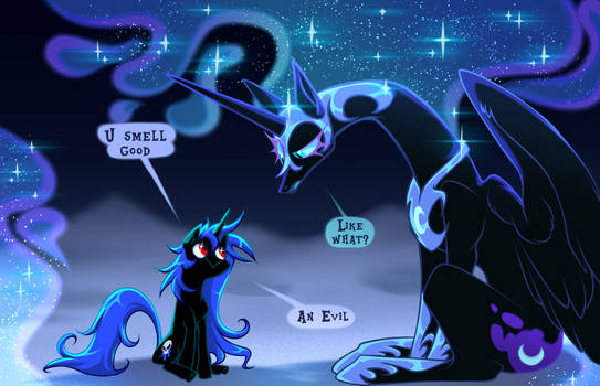 Blue and Nightmare Moon