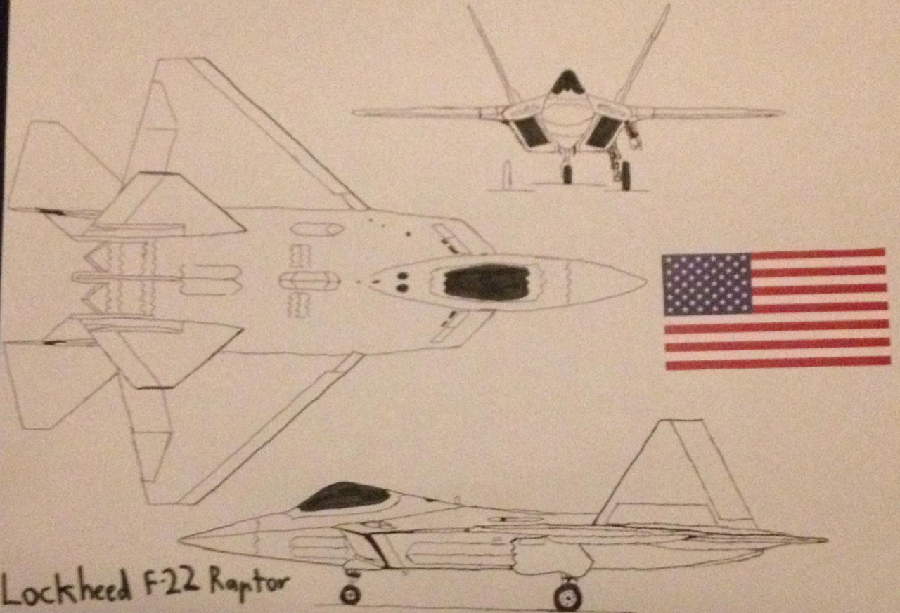 Lockheed Martin F 22 Raptor Drawing Lockheed Martin F-22 Raptor by ShiningBlueShield on DeviantArt
