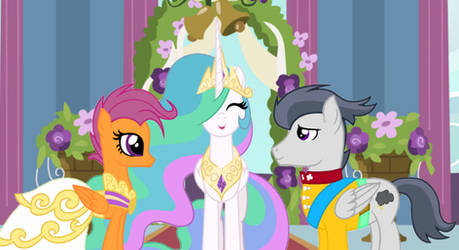 The wedding of Scootaloo and Rumble