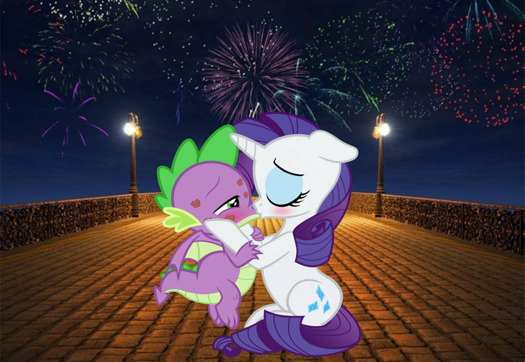 Spike and Rarity New Year kiss by ShieldWingArmorofGod on DeviantArt