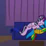 Shield Wing and Starlight sleeping on the couch