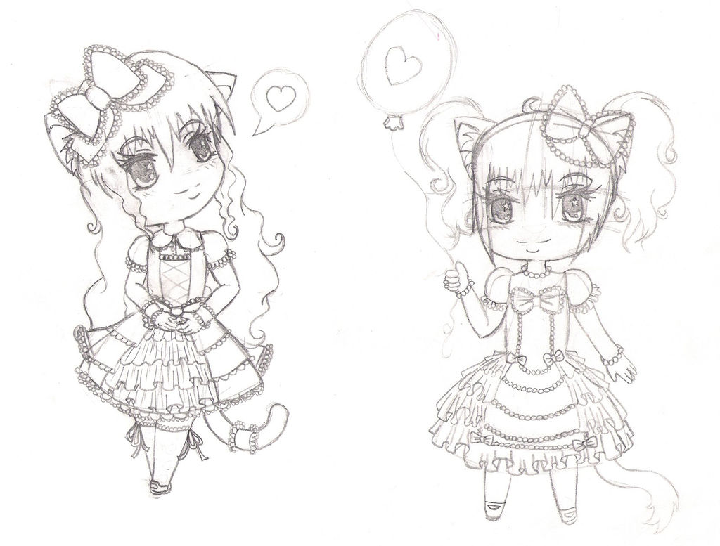 .: Lineart  Two Sweet Lolita :.