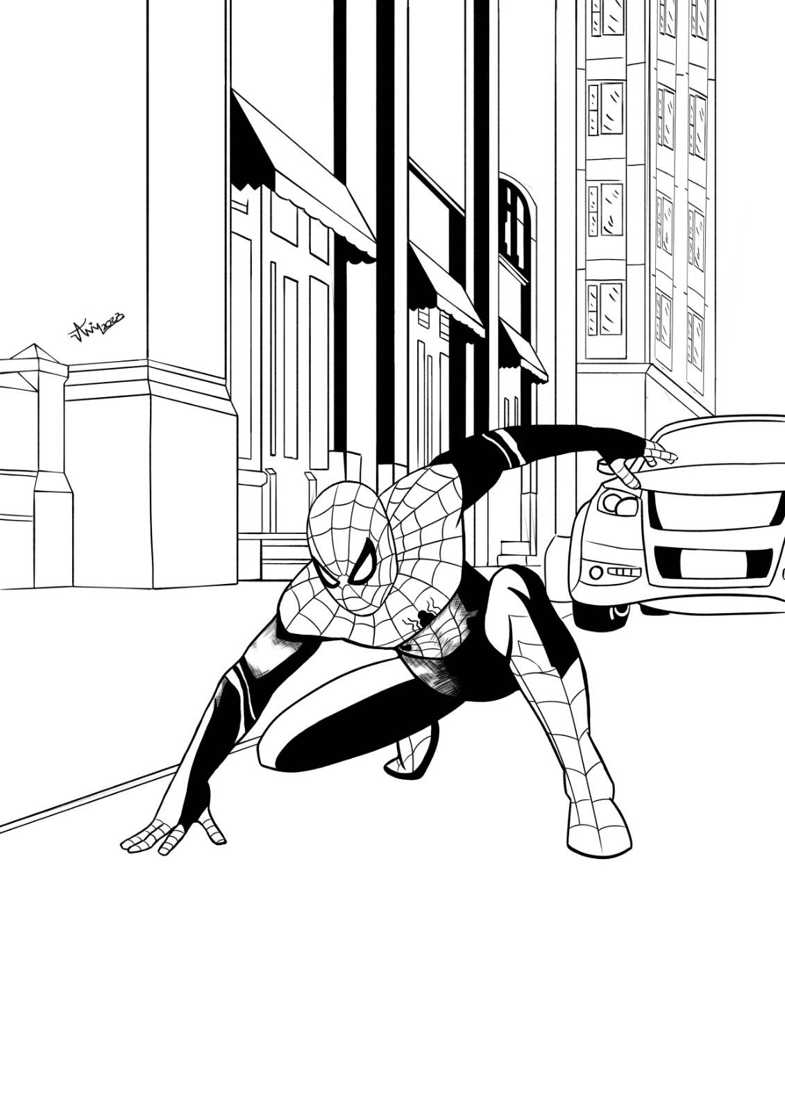 Coloriage Spiderman Far From Home Spider-Man illustration by arantxf on DeviantArt