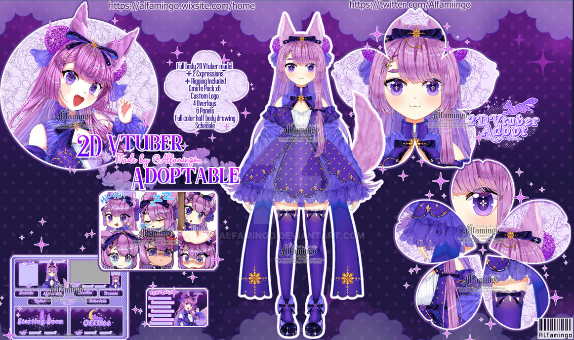 2D Vtuber + Rigging ADOPTABLE (OPEN) by Alfamingo on DeviantArt