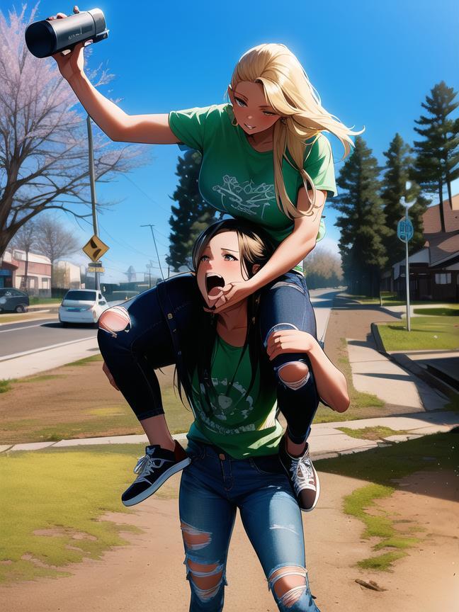 Shoulder ride give a drink by Bouftou07SR on DeviantArt