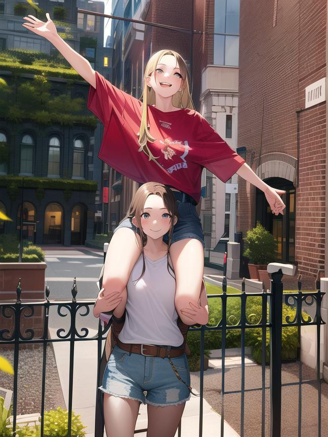 Shoulder ride in the street by Bouftou07SR on DeviantArt