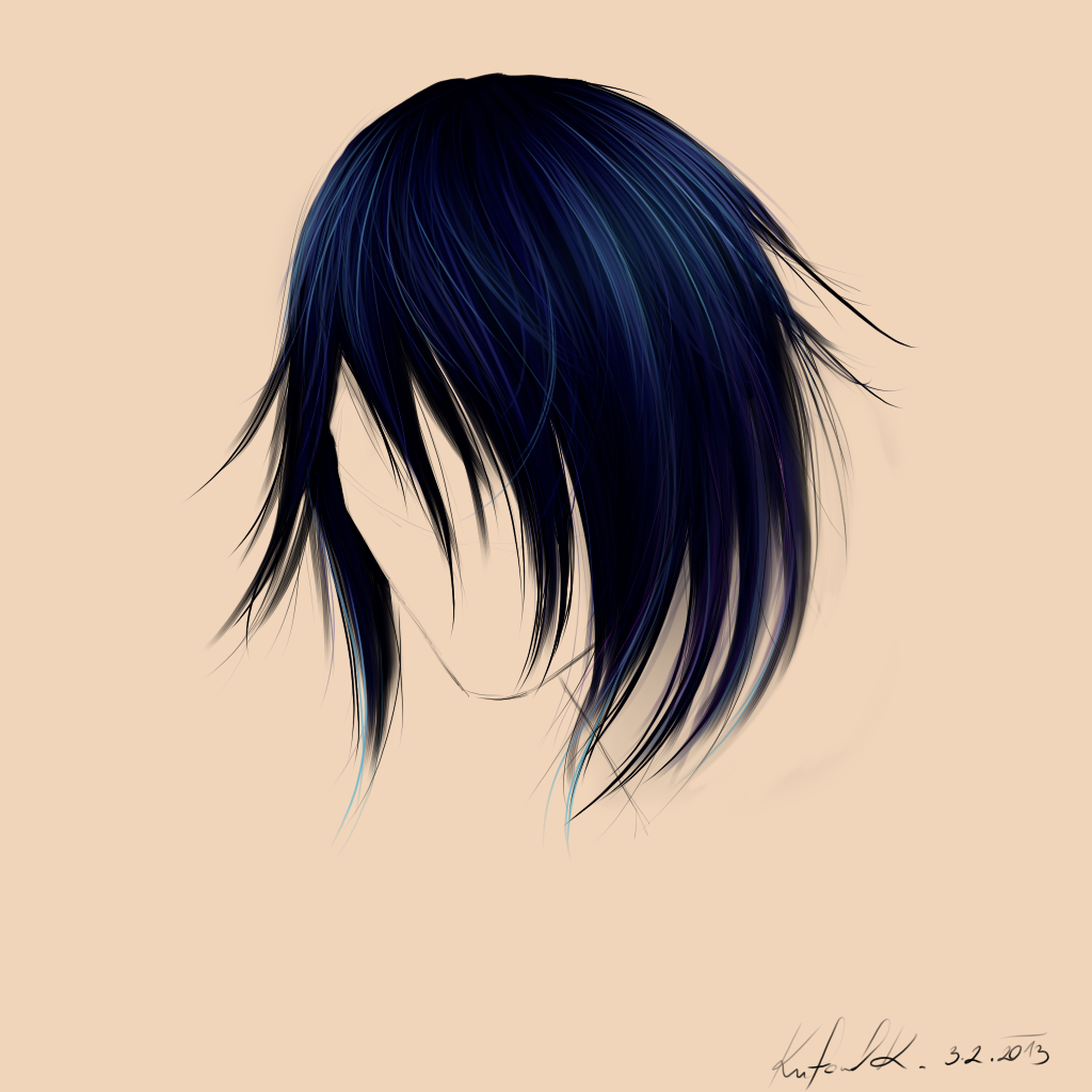 Dark blue hair