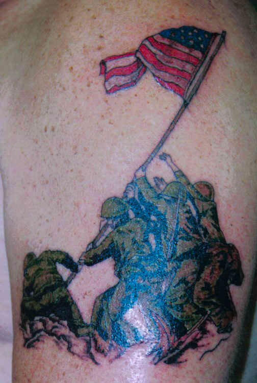 Flag raising at Iwo Jima Tatto by hellcatmolly on DeviantArt