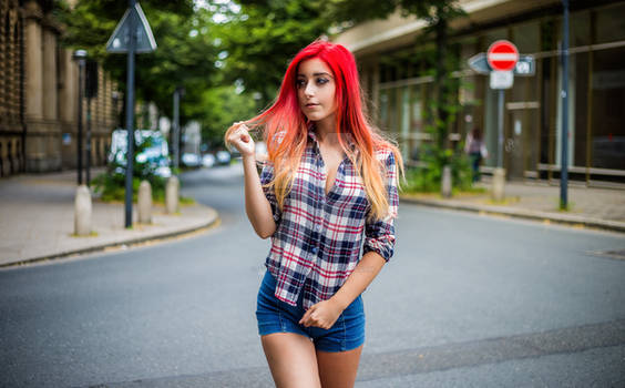 Red Head Girl Street Shooting