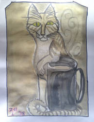 Coffee Cat Painting